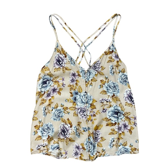 American Eagle Strappy Floral Tank w/ Button Front Size M - Picture 1 of 11